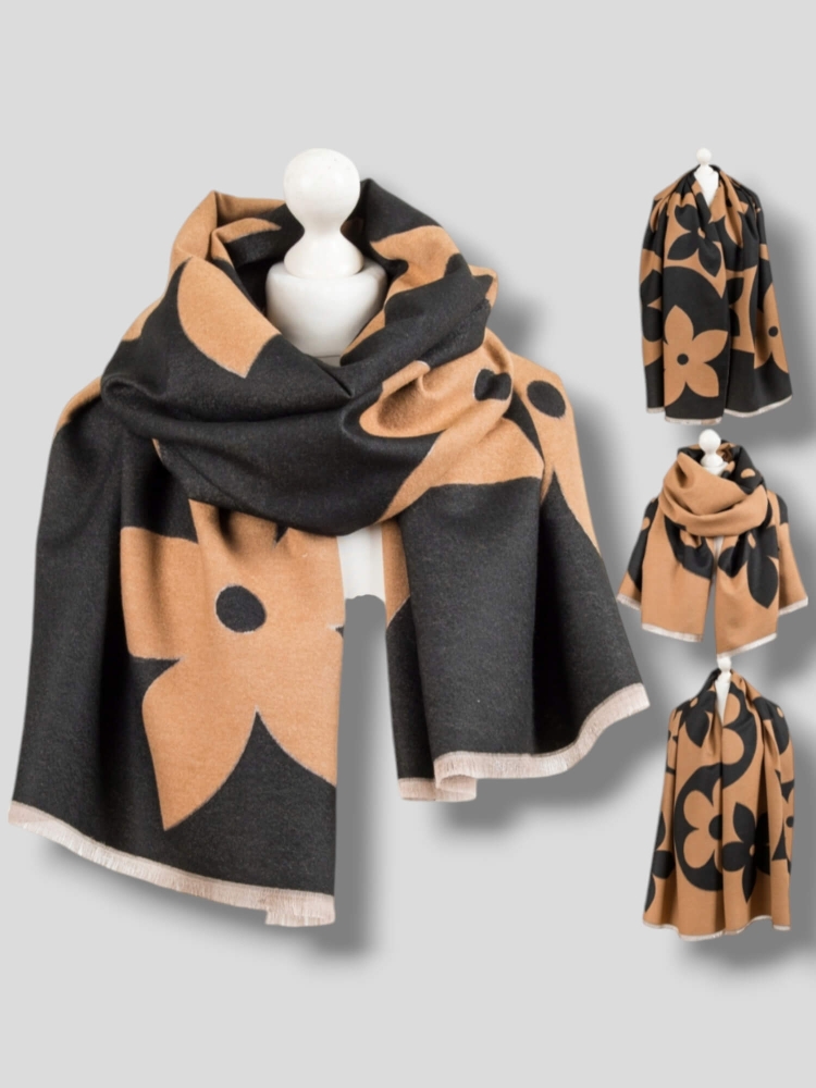 Szal-#810-Dwustronny-Ciepły-Czarny-Camel-4.jpg