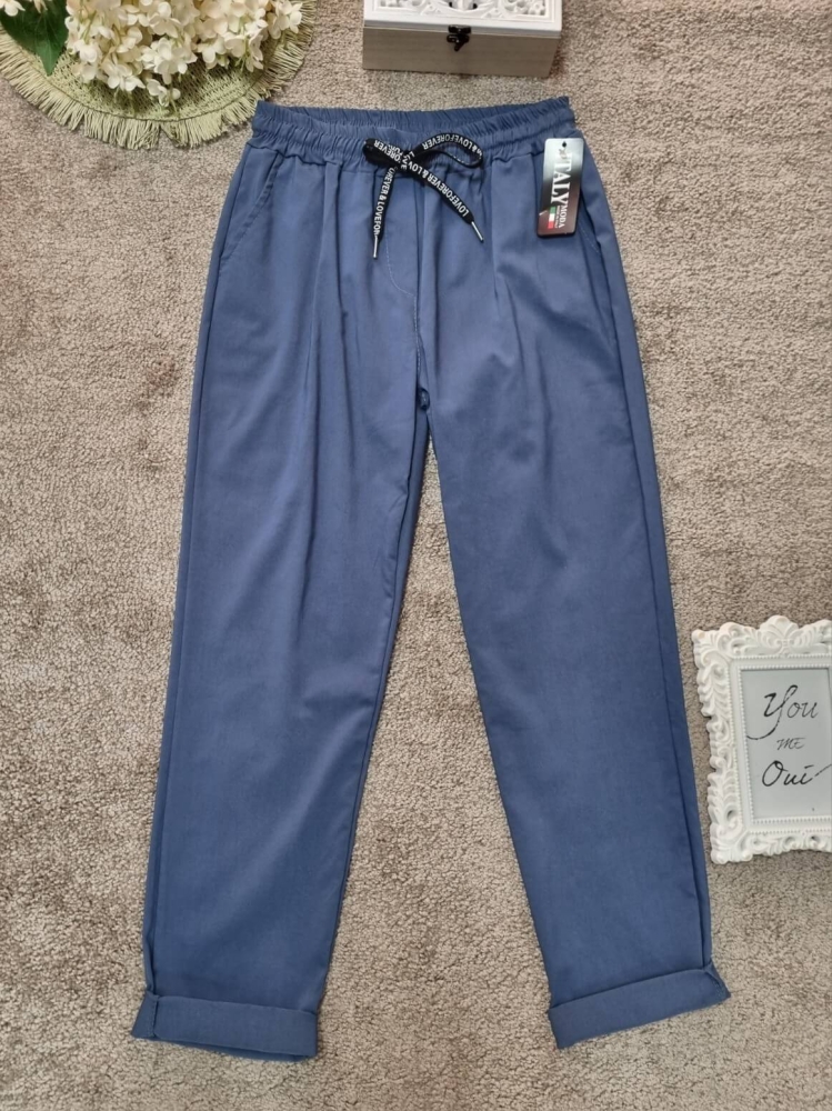 Spodnie-Kayax-Elastyczne-Kieszenie-Guma-W-Pasie-Troczek-Niebieski-Jeans-3