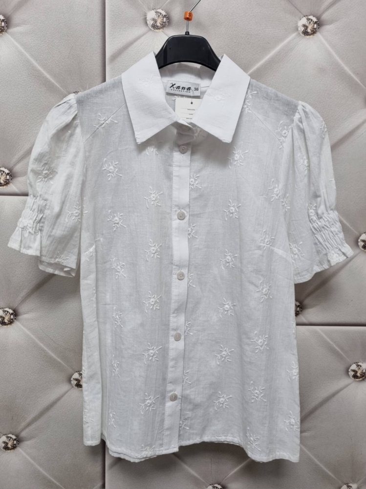 Bluzka-Xana-Koszulowa-Ażurowa-Krórki-Rękaw-Biała-11