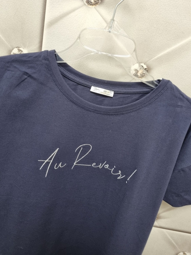 tshirt-bluzka-latynka-au-revoir-granatowa-haft-srebrny-bawelna-elastan-wiosna-lato-butik-szykownia-2