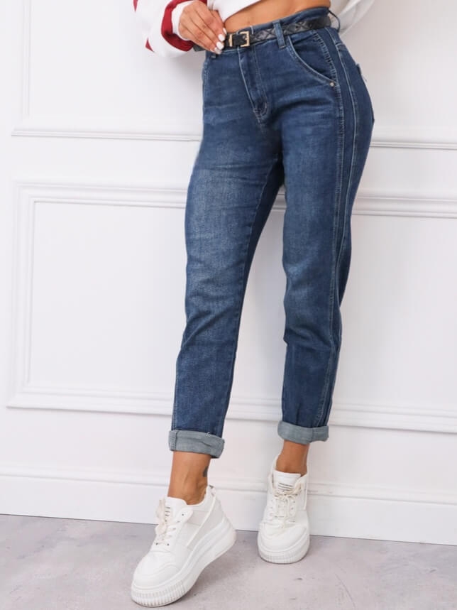 jeansy-mom-fit-mimi-dave-lm144-jeansowy-ciemny-podwojne-przeszycie-podwijane-nogawki-pasek-bawelna-elastyczne-butik-szykownia-3