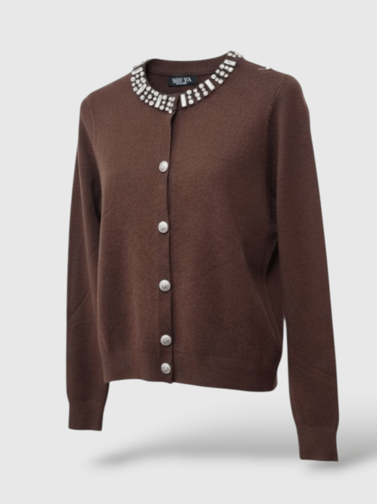 sweter-liona-czekoladowy-braz-rozpinany-dekolt-ozdobne-kamienie-guziki-lew-wiskoza-elastyczny-miekki-butik-szykownia-6