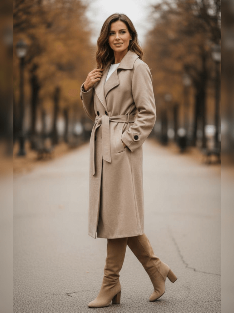 plaszczyk-sara-jasny-bezowy-ala-zamsz-przejsciowy-z-paskiem-podwojny-kolnierz-guziki-elegancki-lekki-modny-butik-szykownia-3