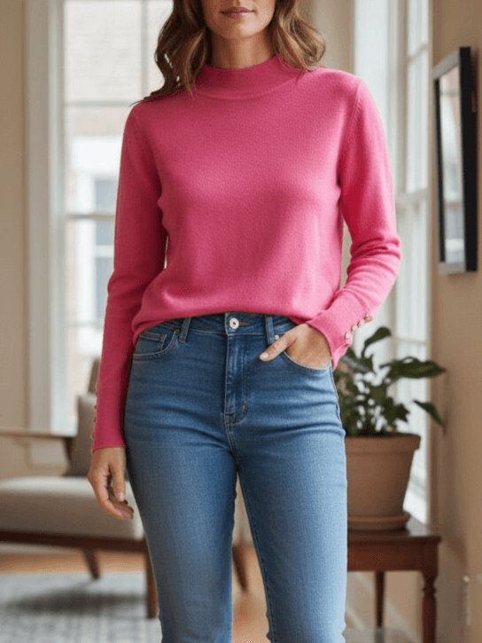 polgolf-nora-bluzka-sweterek-rozowa-neveryday-cienka-dzianina-guziki-zlote-elastyczna-modna-bazowa-klasyczna-butik-szykownia-1