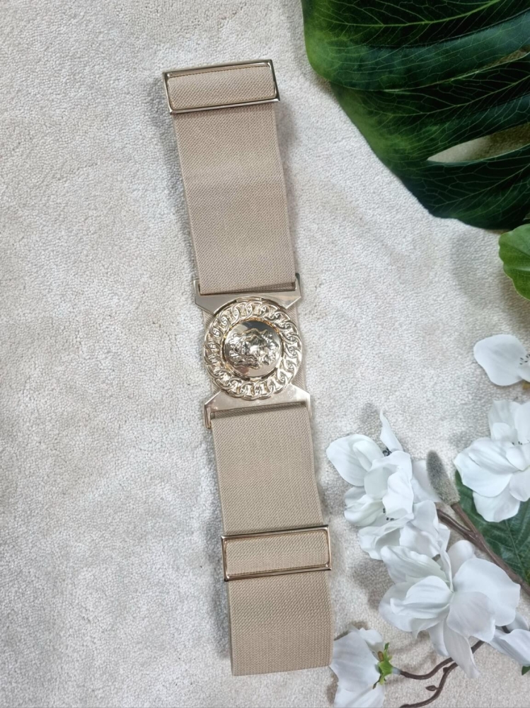 pasek-bb-zabudowany-lion-gold-bezowy-zlota-klamra-glowa-lwa-szeroka-guma-regulowany-elegancki-modny-dodatek-stylowy-klasyczny-butik-szykownia-2