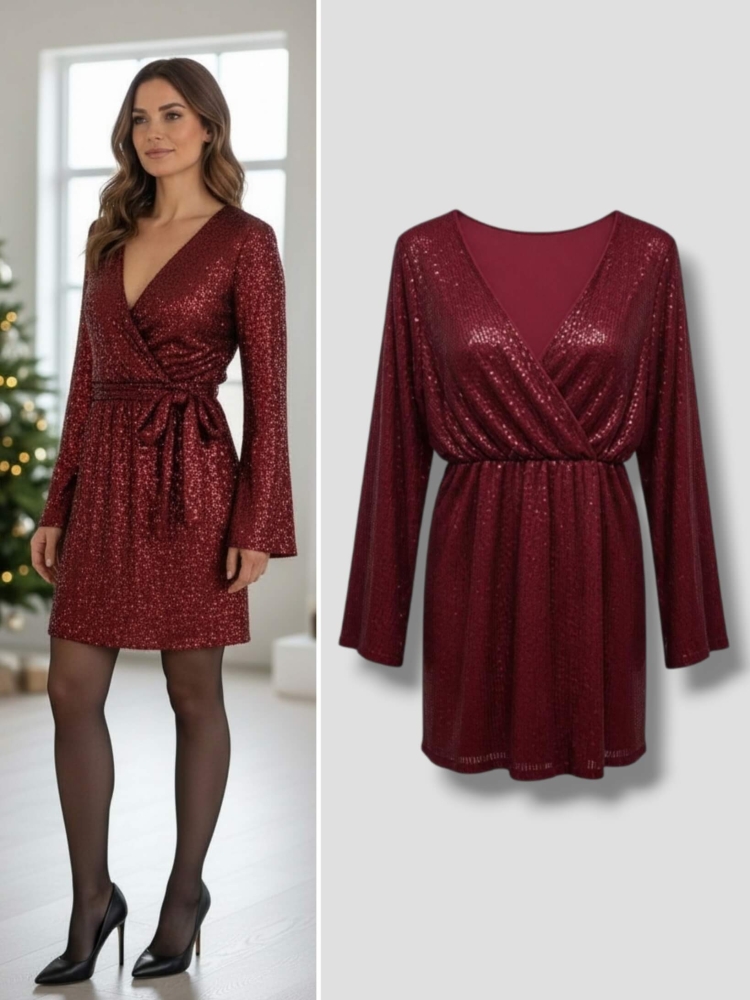 sukienka-koktajlowa-bordowa-cekinowa-wloska-dekolt-v-gumka-w-pasie-pasek-dlugie-rekawy-imprezowa-karnawal-butik-szykownia-1