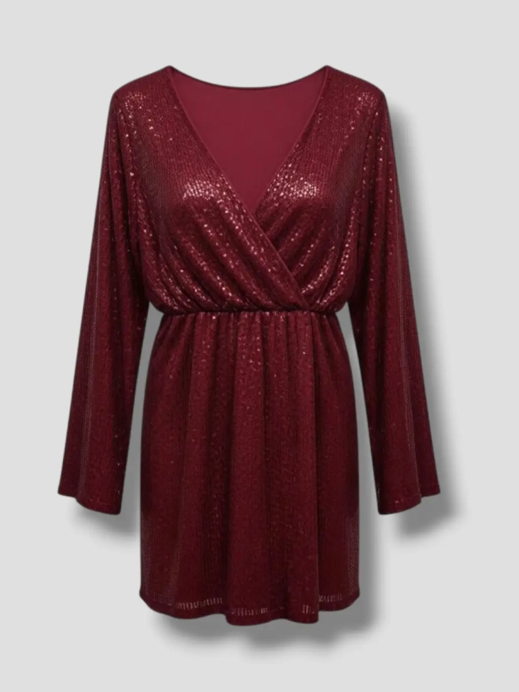 sukienka-koktajlowa-bordowa-cekinowa-wloska-dekolt-v-gumka-w-pasie-pasek-dlugie-rekawy-imprezowa-karnawal-butik-szykownia-4