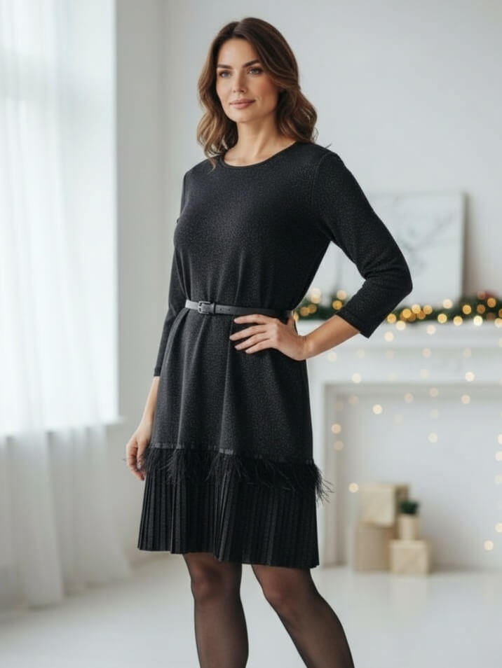 sukienka-celinna-czarna-wloska-plisowana-piora-zloty-brokat-elegancka-wieczorowa-koktajlowa-elastyczna-rozmiar-uniwersalny-butik-szykownia-7