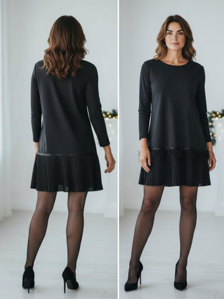 sukienka-celinna-czarna-wloska-plisowana-piora-zloty-brokat-elegancka-wieczorowa-koktajlowa-elastyczna-rozmiar-uniwersalny-butik-szykownia-8