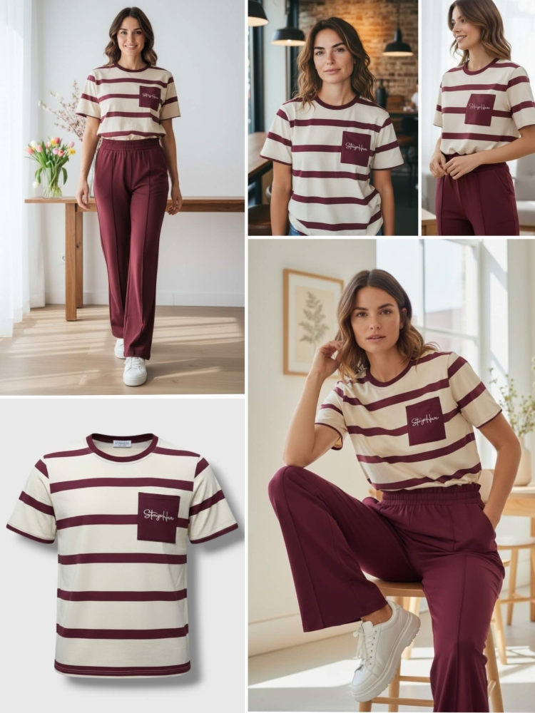 bluzka-tshirt-stayhere-paski-budyniowo-bordowe-kieszonka-bawelna-elastan-codzienna-model-3B-butik-szykownia-12