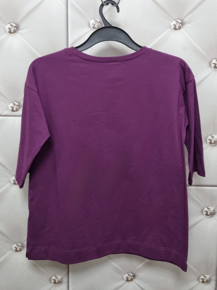 bluzka-tshirt-duzy-kwiat-madnes-polska-produkcja-dekolt-okragly-rekaw-3-4-oberzyna-fiolet-bawelna-elastyczna-jakosc-premium-butik-szykownia-9