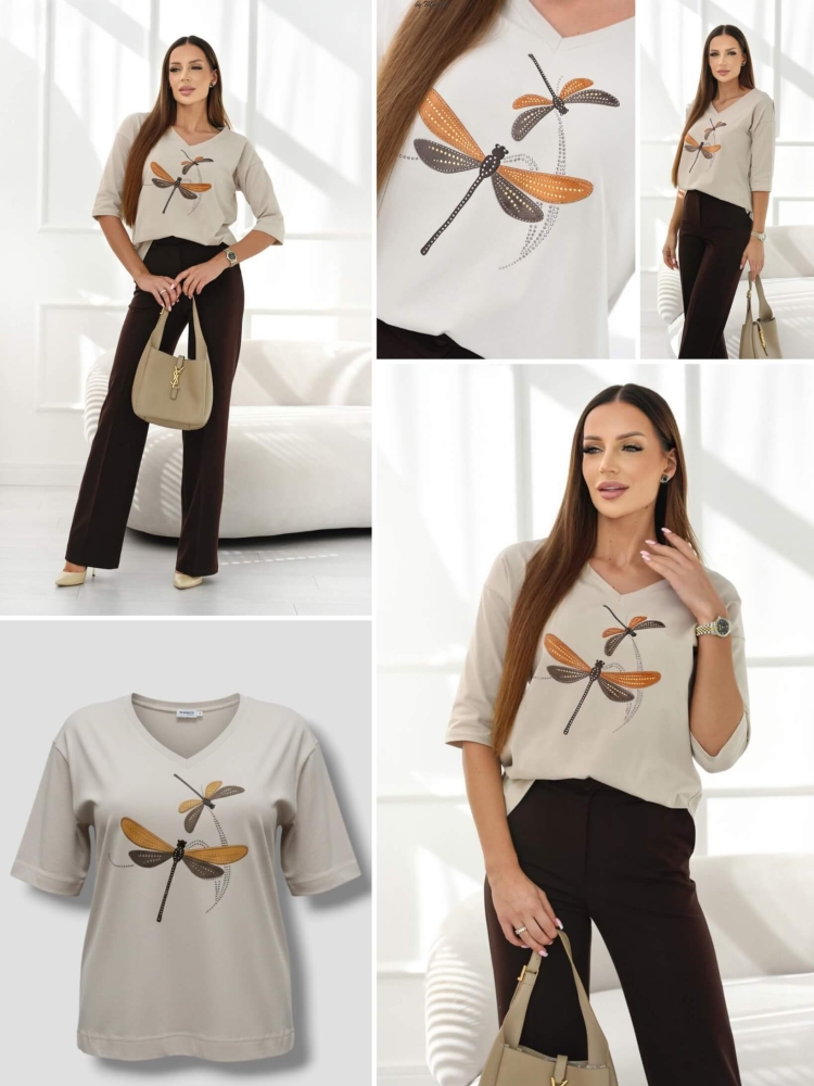 bluzka-tshirt-wazki-madnes-polska-produkcja-dekolt-okragly-rekaw-3-4-jasny-bezowy-bawelna-elastyczna-jakosc-premium-butik-szykownia-10