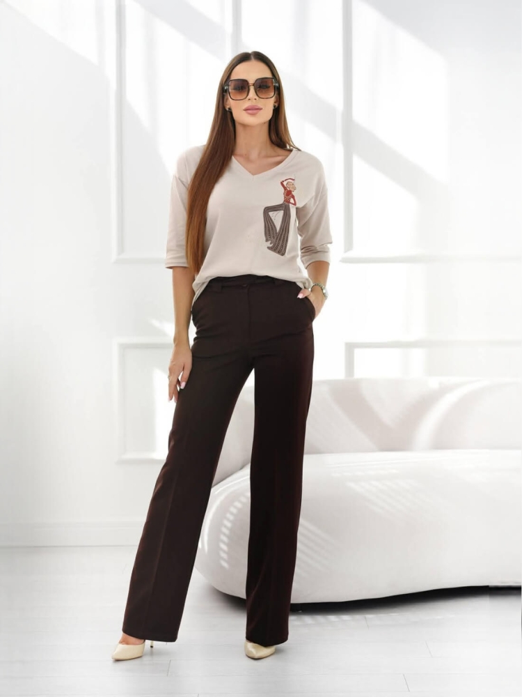 bluzka-tshirt-dziewczyna-dance-madnes-polska-produkcja-dekolt-okragly-rekaw-3-4-bezowa-bawelna-elastyczna-jakosc-premium-butik-szykownia-6