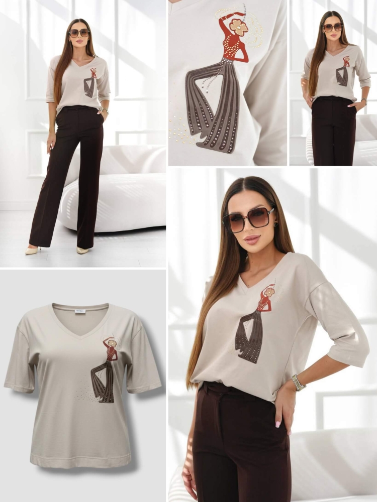 bluzka-tshirt-dziewczyna-dance-madnes-polska-produkcja-dekolt-okragly-rekaw-3-4-bezowa-bawelna-elastyczna-jakosc-premium-butik-szykownia-10