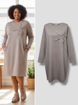 Sukienka Soft Bloom Plus Size "Masełko" Kwiat Pudrowo-Beżowa|Butik Szykownia 