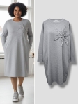 Sukienka Soft Bloom Plus Size "Masełko" Kwiat Szara|Butik Szykownia 