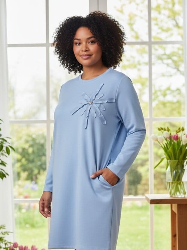 sukienka-soft-bloom-niebieska-asymetryczna-kwiat-maselko-kieszenie-elegancka-sportowa-wygodna-elastyczna-plus-size-butik-szykownia-3