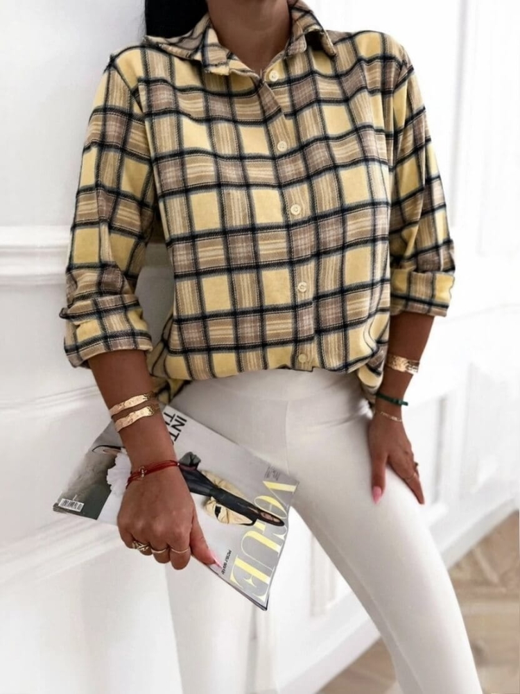 koszula-flanelowa-krata-cienka-zolta-bez-czarna-portofino-check-wloska-produkcja-bawelna-lekka-koszula-damska-oversize-uniwersalna-butik-szykownia-3