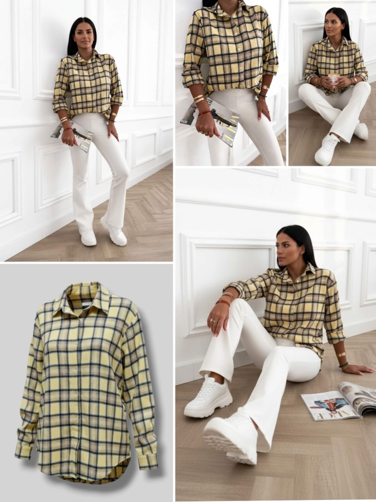 koszula-flanelowa-krata-cienka-zolta-bez-czarna-portofino-check-wloska-produkcja-bawelna-lekka-koszula-damska-oversize-uniwersalna-butik-szykownia-11