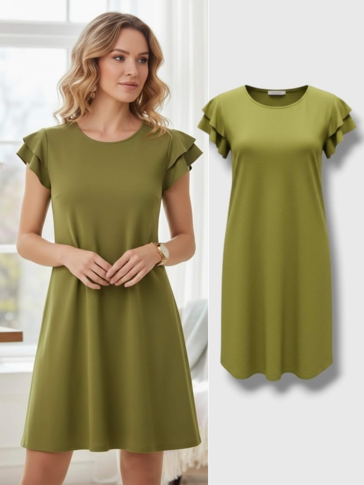 sukienka-rita-oliwkowa-zielen-sukienka-a-line-falbany-na-rekawach-polska-produkcja-elegancka-na-co-dzien-elastyczna-maskujaca-niedoskonalosci-dekolt-okragly-butik-szykownia-1