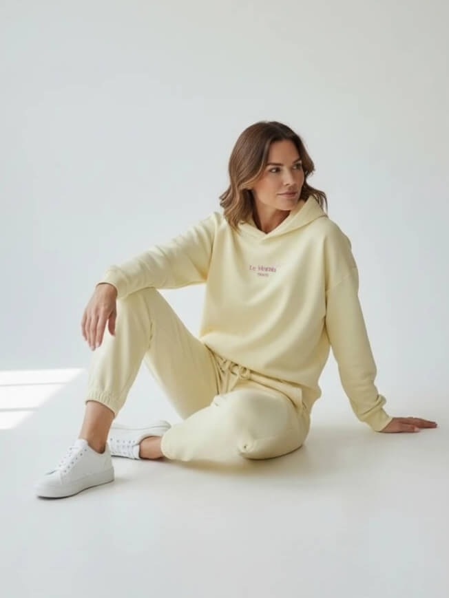 dres-damski-komplet-oversize-mooij-le-marais-paris-bluza-z-kapturem-spodnie-balloon-pastelowy-zolty-bawelna-haft-logo-wygodny-modny-wiosenny-komplet-dresowy-damski-styl-casual-premium-butik-szykownia-5