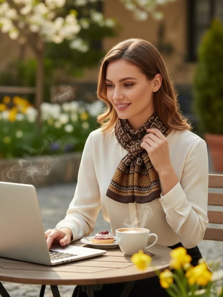 gawroszka-marine-apaszka-damska-wiskoza-braz-ecru-camel-apaszka-elegancka-chusta-na-szyje-apaszka-do-torebki-apaszka-retro-apaszka-klasyczna-apaszka-wzorzysta-butik-szykownia-3