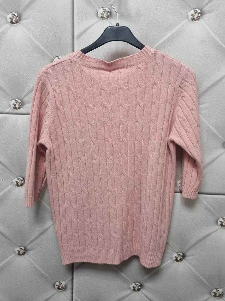 sweter-bluzka-sweterkowa-dolce-giccante-pastelowy-pudrowy-roz-warkoczowy-elastyczny-rękaw-3-4-do-lokcia-wiskoza-dekolt-okragly-rozmiar-uniwersalny-wiosenny-elegancki-casual-butik-szykownia-11