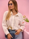 Koszula Stripe Latynka biała bawełna oversize paski