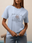 Bluzka T-shirt Botanika Lemonada niebieski baby blue bawełna premium