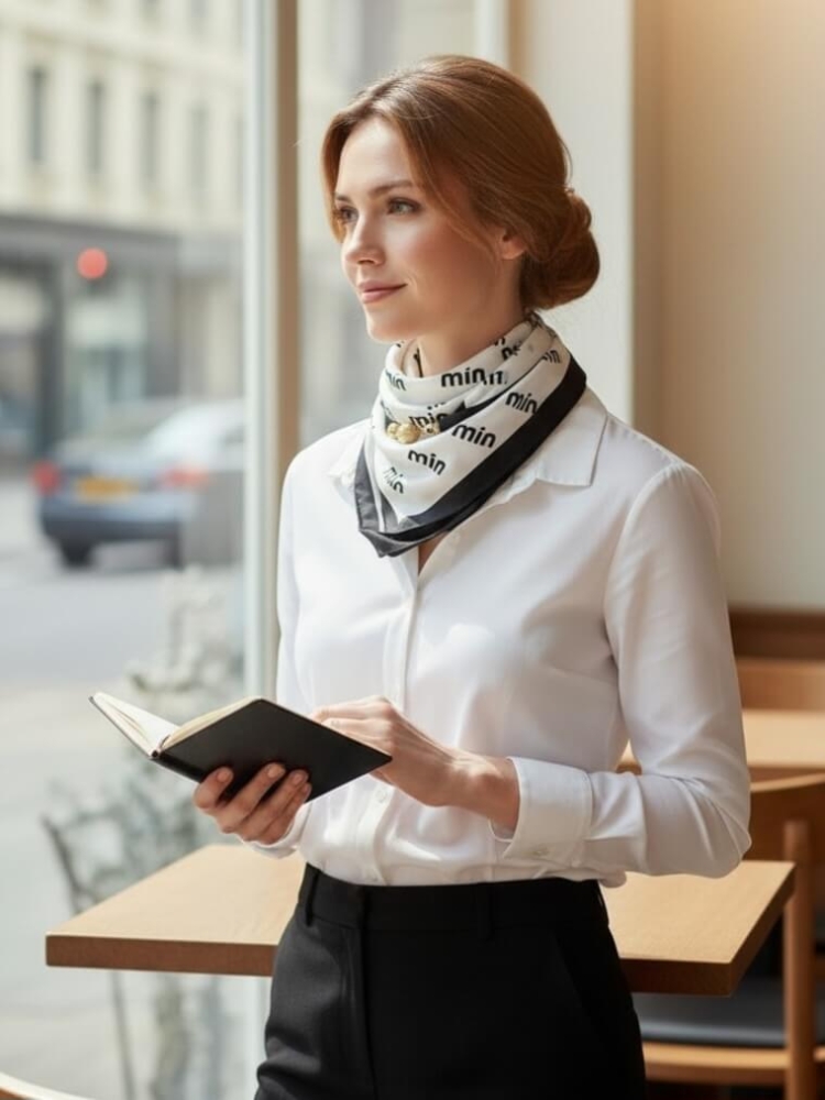 gawroszka-min-biala-czarne-napisy-magnetyczne-zapiecie-apaszka-damska-65x65-bawelna-wiskoza-modny-dodatek-do-szyi-butik-szykownia-4