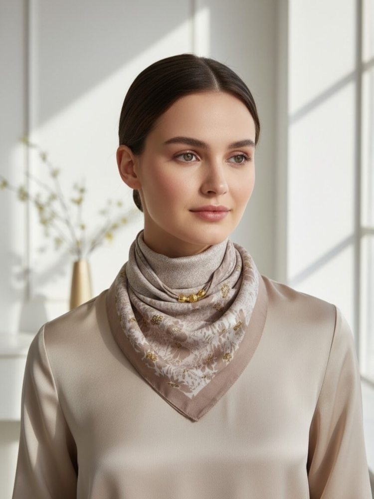 gawroszka-flow-bezowa-w-biale-kwiaty-magnetyczne-zapiecie-apaszka-damska-65x65-bawelna-wiskoza-modny-dodatek-do-szyi-butik-szykownia-2