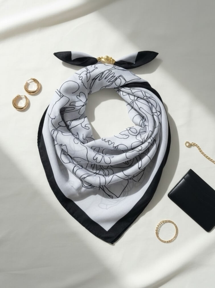 gawroszka-flow-biala-w-czarne-asymetryczne-wzory-magnetyczne-zapiecie-apaszka-damska-65x65-bawelna-wiskoza-modny-dodatek-do-szyi-butik-szykownia-1