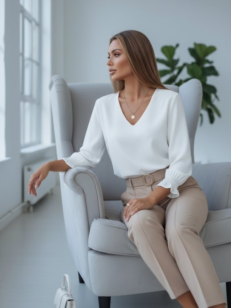 bluzka-biala-madex-dekolt-v-rekaw-7-8-marszczenie-falbanka-polska-produkcja-elegancka-bluzka-damska-modna-bluzka-klasyczna-wiosna-butik-szykownia-2