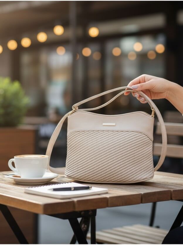 torebka-fashion-bags-l0103-2-jasny-bez-wpadajacy-w-ecru-listonoszka-damska-eko-skora-lekka-regulowany-pasek-zlote-okucia-kieszonka-na-zamek-elegancka-butik-szykownia-2