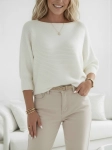 Sweter Katrin StayHere Śmietanowa Biel - Sweter Damski Nietoperz