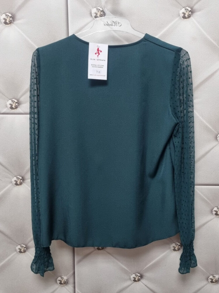 bluzka-melodia-butelkowa-zielona-dekolt-v-tiulowe-rekawy-kropeczki-elegancka-madex-plus-size-smile-butik-szykownia-10