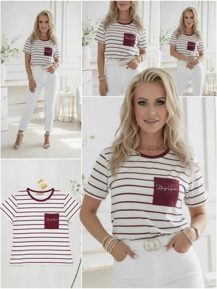 bluzka-tshirt-stayhere-paski-bialo-bordowe-kieszonka-bawelna-elastan-codzienna-model-4A-butik-szykownia-10