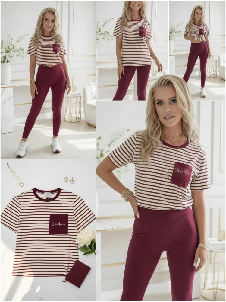 bluzka-tshirt-stayhere-ecru-waniliowa-paski-bordowe-kieszonka-bawelna-elastan-codzienna-model-2B-butik-szykownia-15