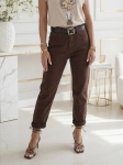 Spodnie Jeansy UiUj UMF822 Mom Fit Czekoladowe