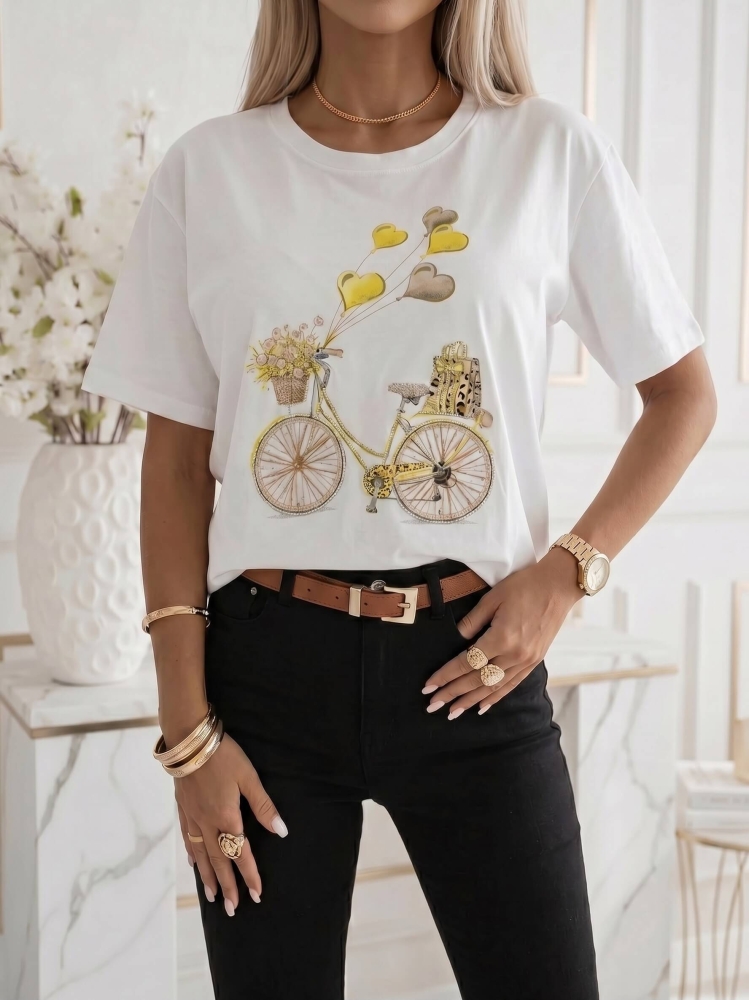 bluzka-tshirt-agape-biala-oversize-aplikacja-3d-rower-zolty-krotki-rekaw-bawelna-elastan-wloska-produkcja-modna-casual-wiosna-lato-butik-szykownia-1