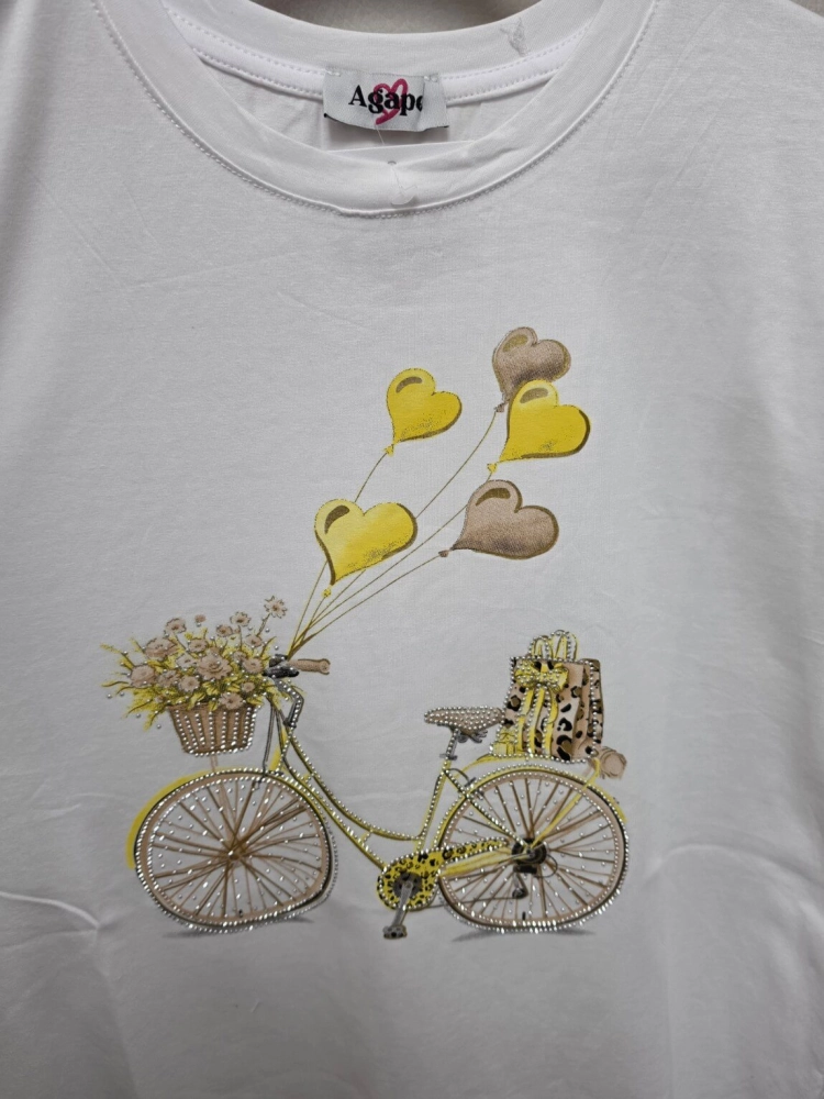 bluzka-tshirt-agape-biala-oversize-aplikacja-3d-rower-zolty-krotki-rekaw-bawelna-elastan-wloska-produkcja-modna-casual-wiosna-lato-butik-szykownia-8