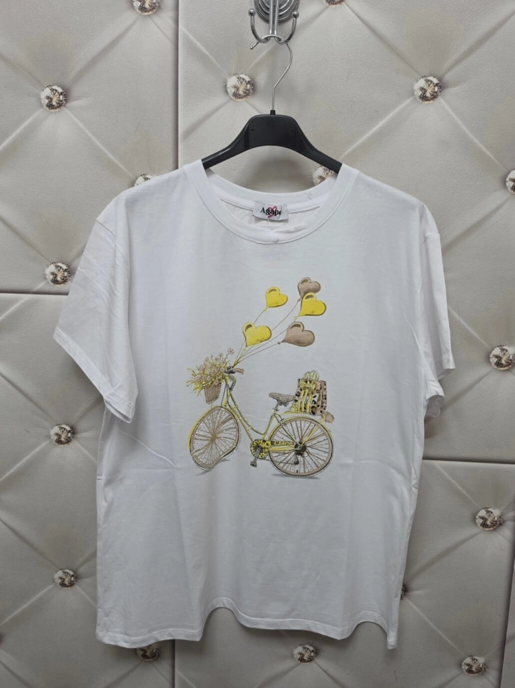 bluzka-tshirt-agape-biala-oversize-aplikacja-3d-rower-zolty-krotki-rekaw-bawelna-elastan-wloska-produkcja-modna-casual-wiosna-lato-butik-szykownia-9