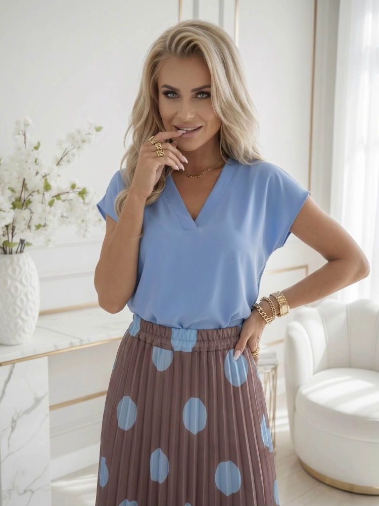 spodnica-plisowana-amara-dots-just-women-fango- niebieskie-grochy-duze-kropki-midi-plisy-guma-w-pasie-wloska-produkcja-elegancka-wiosna-lato-butik-szykownia-2