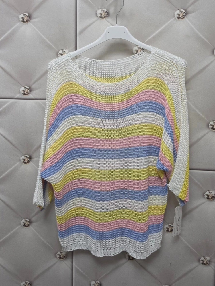 sweter-marina-pasy-biały-żółty-różowy-błękit-dekolt-lodka-kroj-nietoperz-rekaw-3-4-lekki-damski-akryl-wiosna-lato-butik-szykownia-17