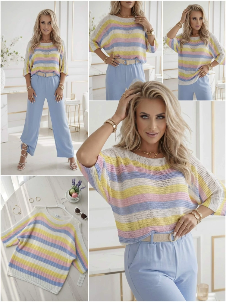 sweter-marina-pasy-biały-żółty-różowy-błękit-dekolt-lodka-kroj-nietoperz-rekaw-3-4-lekki-damski-akryl-wiosna-lato-butik-szykownia-10