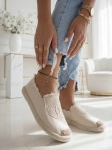 Espadryle Boho Chantal Beżowe Jasne - Letnie Wsuwane Espadryle z Jutą 