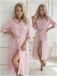 Sukienka Bellaria - szmizjerka baby pink z cienkiego sztruksu
