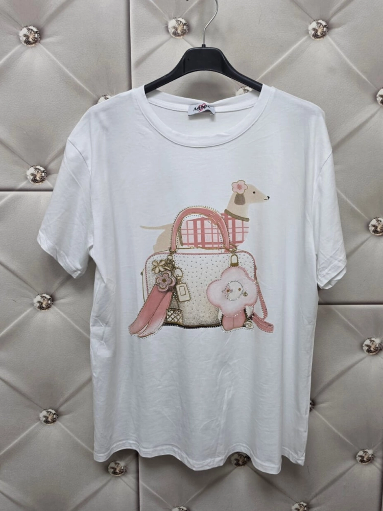 bluzka-tshirt-agape-biala-oversize-aplikacja-3d-torebka-pudrowy-roz-krotki-rekaw-bawelna-elastan-wloska-produkcja-modna-casual-wiosna-lato-butik-szykownia-8