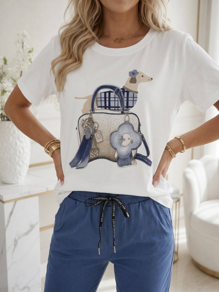 bluzka-tshirt-agape-biala-oversize-aplikacja-3d-torebka-granat-krotki-rekaw-bawelna-elastan-wloska-produkcja-modna-casual-wiosna-lato-butik-szykownia-1