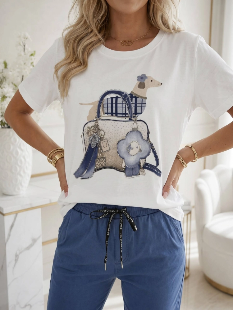 bluzka-tshirt-agape-biala-oversize-aplikacja-3d-torebka-granat-krotki-rekaw-bawelna-elastan-wloska-produkcja-modna-casual-wiosna-lato-butik-szykownia-1